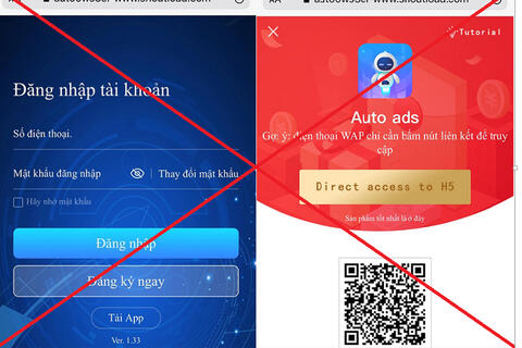 Cảnh báo thủ đoạn của ứng dụng Auto Ads
