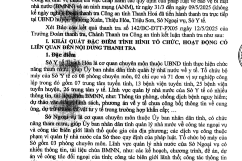 Kết luận thanh tra về việc chấp hành các quy định của pháp luật về bảo vệ bí mật nhà nước và an ninh mạng