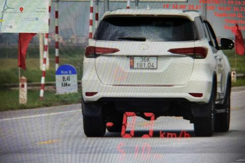 Thông báo danh sách các phương tiện vi phạm quy định về tốc độ trên tuyến Quốc lộ 1, Quốc lộ 10, Quốc lộ 47B và Quốc lộ 45
