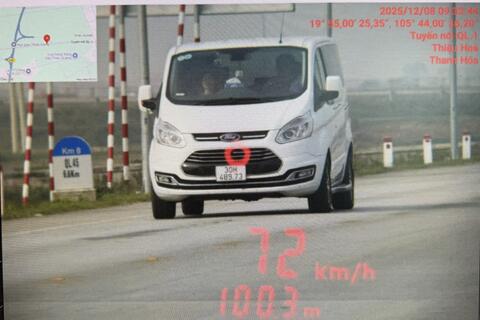 Thông báo danh sách các phương tiện vi phạm quy định về tốc độ trên tuyến Quốc lộ 1, Quốc lộ 45, Quốc lộ 47, Quốc lộ 47B, đường Hồ Chí Minh.