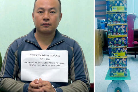 Công an xã Quảng Ninh bắt giữ đối tượng vận chuyển 15 kg pháo hoa nổ trái phép