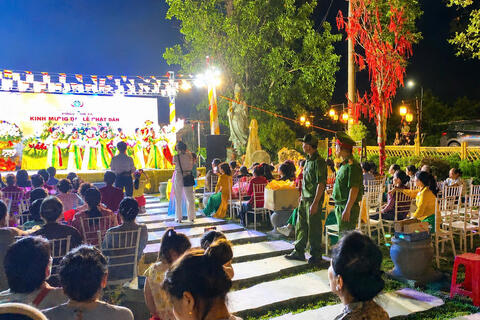 Công an phường Đông Sơn bảo đảm an ninh, trật tự Đại lễ Phật đản tại chùa Mao Xá