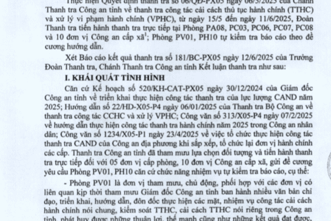 KẾT LUẬN THANH TRA