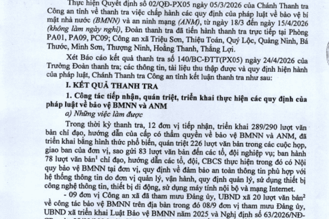 KẾT LUẬN THANH TRA