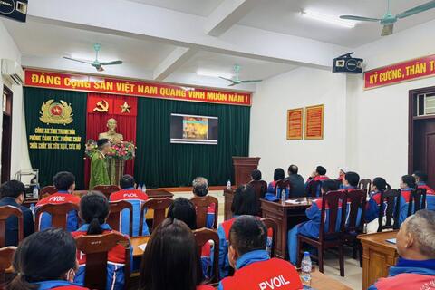 Huấn luyện nghiệp vụ PCCC và CNCH cho cán bộ nhân viên cơ sở kinh doanh xăng dầu