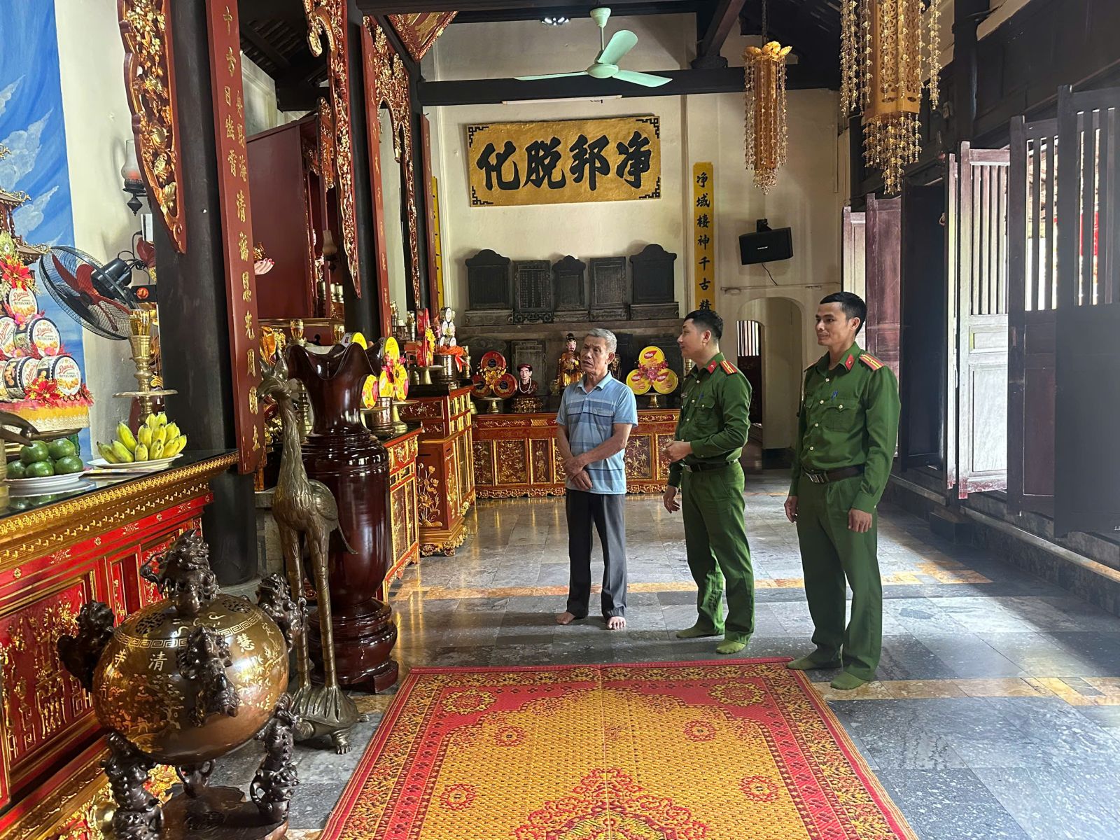 Công an phường Hạc Thành tuyên truyền bảo đảm  ANTT tại các cơ sở tín ngưỡng tôn giáo