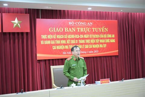 Giao ban trực tuyến thực hiện Kế hoạch số 483 và kết quả 1 tháng thực hiện tiếp nhận chức năng cai nghiện ma túy và quản lý sau cai nghiện ma túy