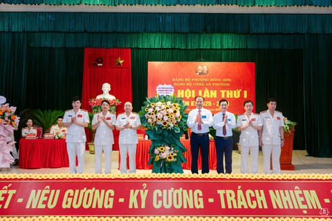Công an phường Đông Sơn tổ chức Đại hội Đảng bộ lần thứ I, nhiệm kỳ 2025 - 2030