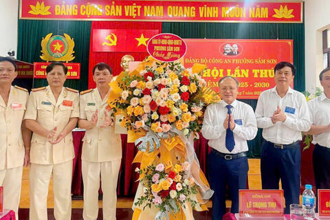 Công an phường Sầm Sơn tổ chức Đại hội Đảng bộ lần thứ I, nhiệm kỳ 2025 - 2030