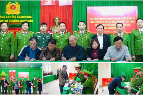 Nghi Sơn: Đổi vũ khí, vật liệu nổ lấy bình chữa cháy - Cách làm hay giữ bình yên dịp Tết