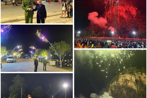 Sắc áo xanh giữ bình yên đêm Giao thừa tại xã Hồi Xuân