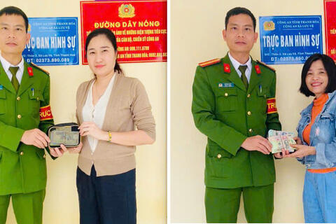 Công an xã Lưu Vệ nhanh chóng xác minh, trao trả tài sản bị đánh rơi cho người dân