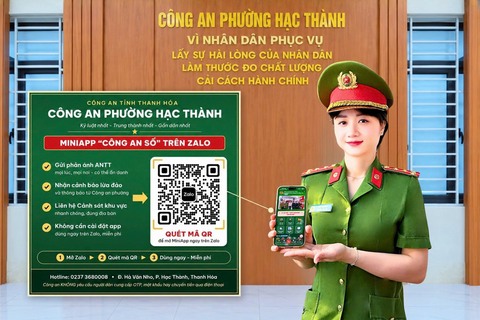 Công an phường Hạc Thành phát huy hiệu quả Mini App Công an số trong cải cách hành chính, chuyển đổi số