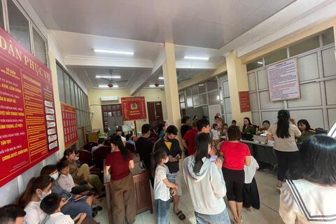 Công an xã Lưu Vệ nỗ lực thực hiện cao điểm cấp căn cước, thu nhận và kích hoạt tài khoản định danh điện tử