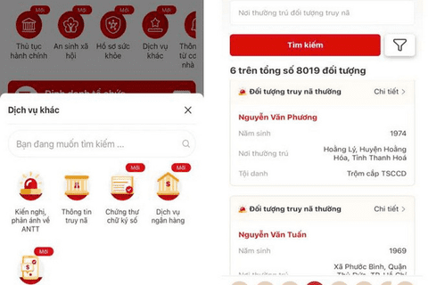 Triển khai tính năng “thông tin truy nã” trên ứng dụng VNeID