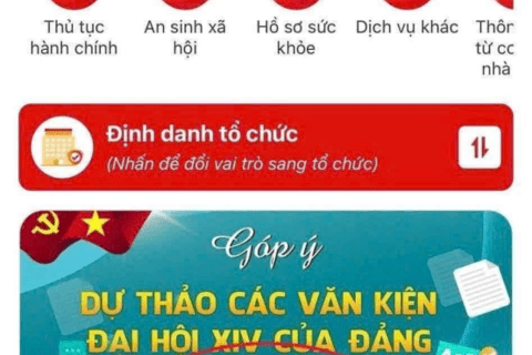 HƯỚNG DẪN THAM GIA GÓP Ý DỰ THẢO VĂN KIỆN ĐẠI HỘI XIV CỦA ĐẢNG TRÊN ỨNG DỤNG VNeID