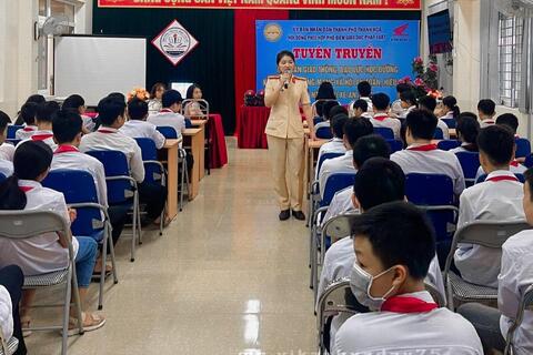 Công an Thành phố Thanh Hóa tiếp tục tuyên truyền, phổ biến, giáo dục pháp luật tại các trường học trên địa bàn TPTH